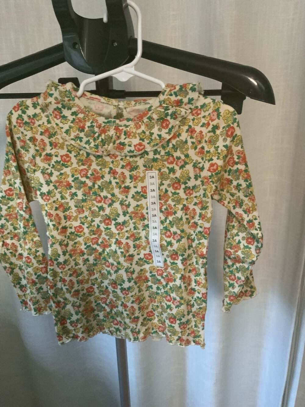 Monoprix Floral Long Sleeve Top Girls Size 3A